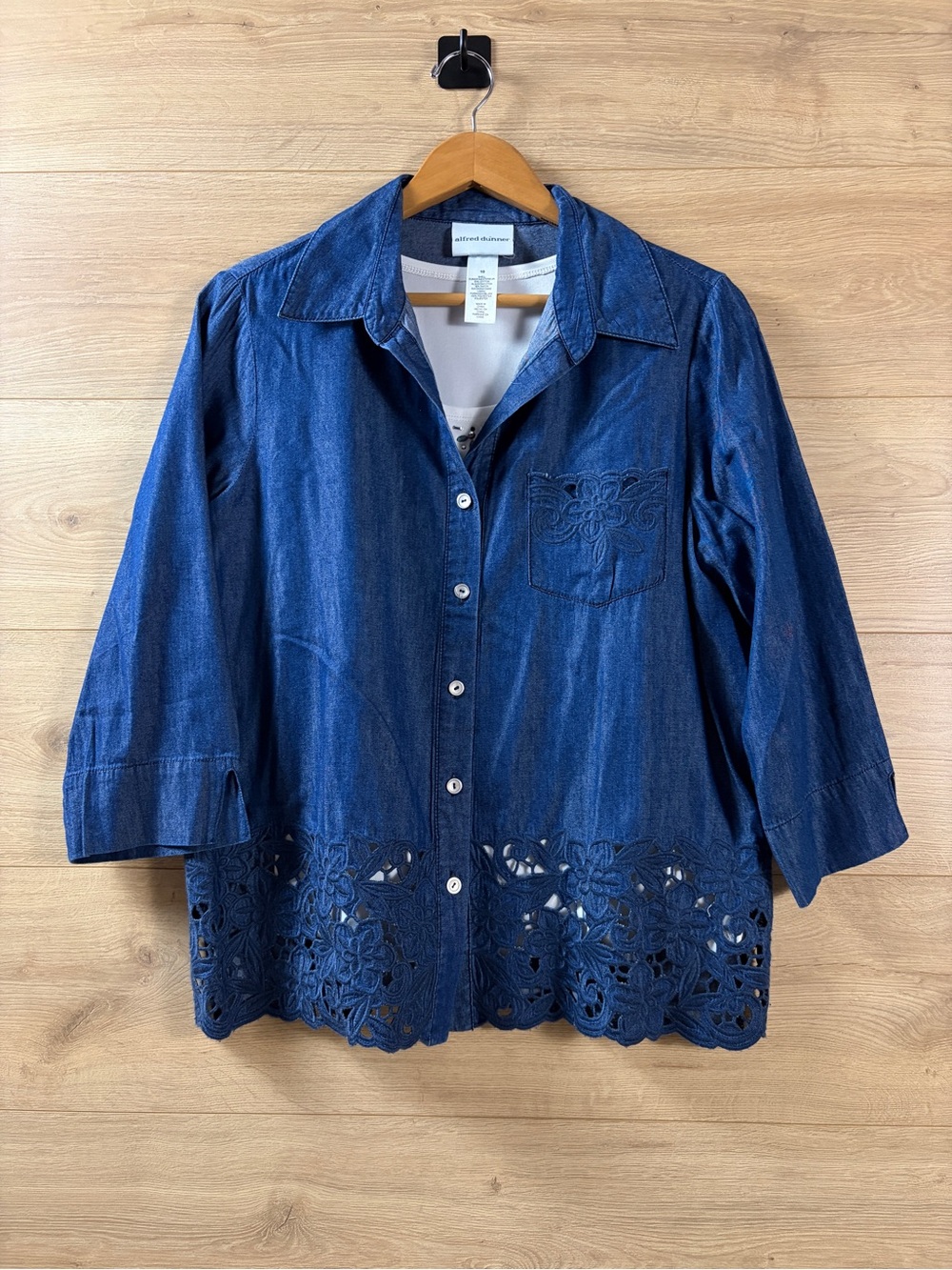 Alfred Dunner Chambray Button-Front 2-piece Layered Shirt